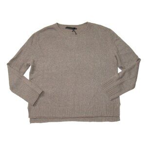 NWT Jenni Kayne Everyday Sweater in Taupe Brown Wool Cashmere Pullover L